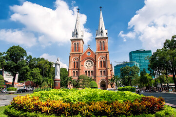 Saigon Notre Dame Cathedral, built in the late 1880s by French colonists,  is most famous church in...