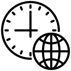 Global time zone isolated on white background 