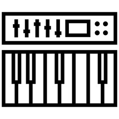 Keyboard synthesizer instrument line icon 