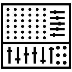 Line icon of audio dub mixer