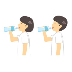 Illustration of girls and boys to rehydrate