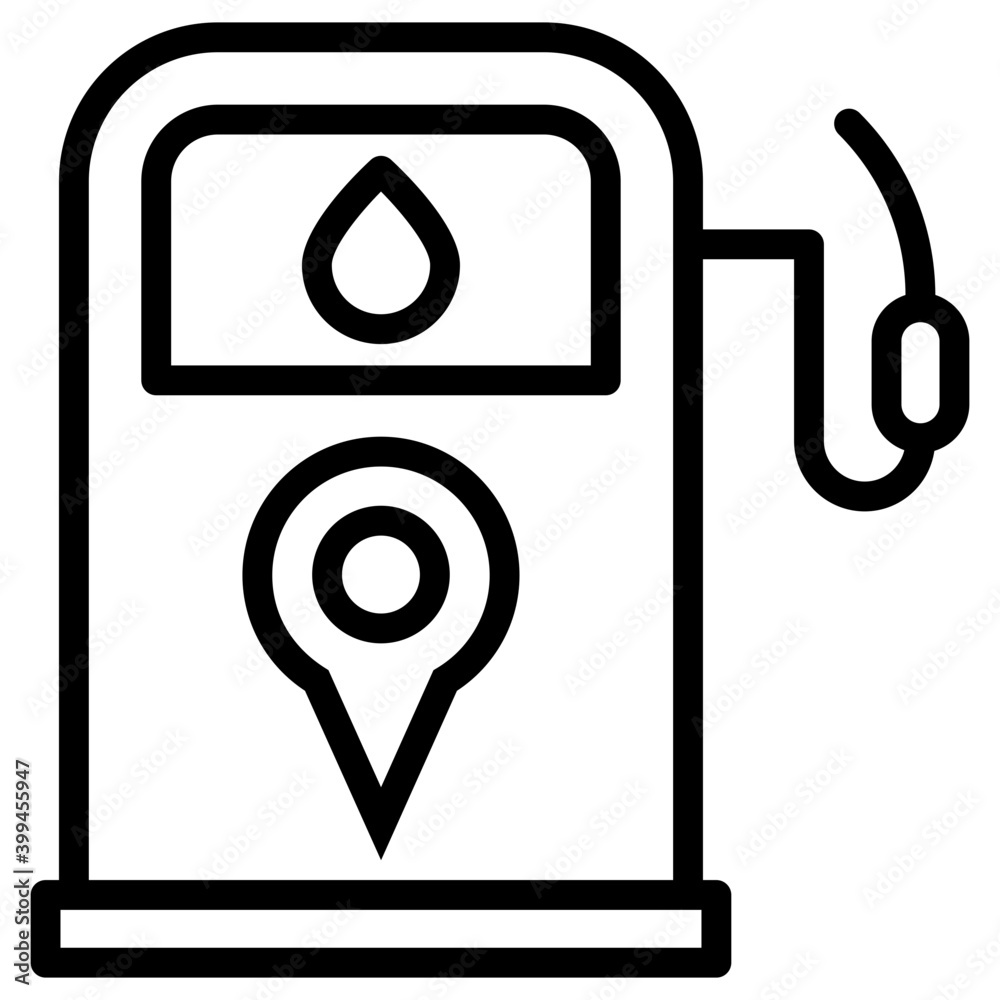 Poster Gas station location in line design 