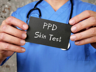 Medical concept meaning Tuberculosis Skin Test PPD Skin Test with inscription on the page.