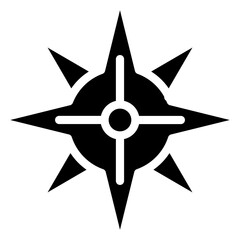 Compass rose vector in glyph design 