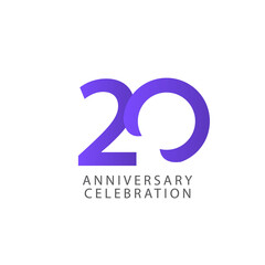 20 Years Anniversary Celebration Vector Template Design Illustration