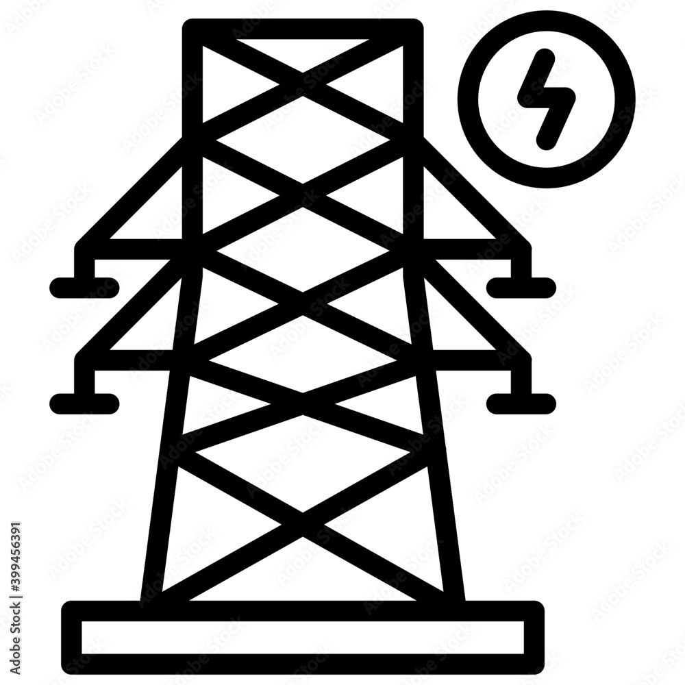 Sticker electrical energy line vector design