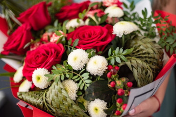 nice flowers in the hands