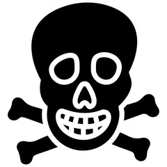 Crossbone icon in filled design 