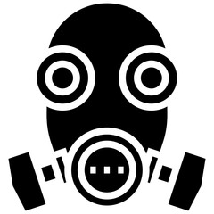 Gas mask icon in glyph design