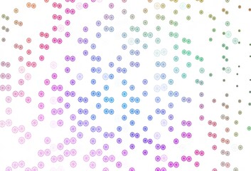Light Multicolor, Rainbow vector texture with colored snowflakes.