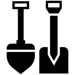 Icon of construction tools glyph design