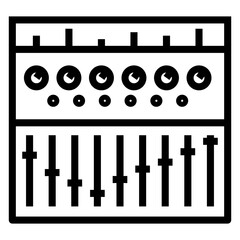 Line icon of audio mixer