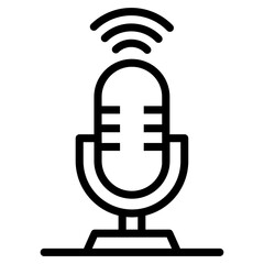 Audio instrument microphone line icon