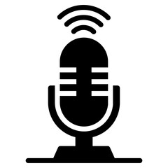 Audio instrument microphone solid icon