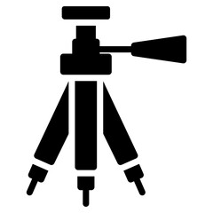Tripod camera icon in glyph design.