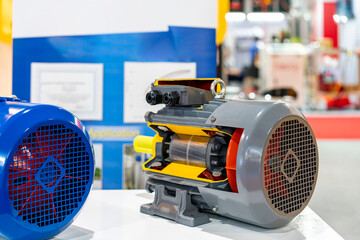 Cross section detail inside modern of high technology electric motor on table