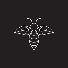 Bee icon logo design template