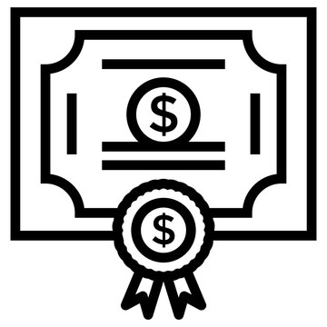 Government bond icon in line design.