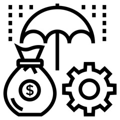 Risk management icon in line design.