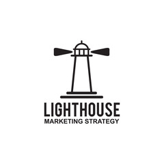 Light house icon for marketing management company logo