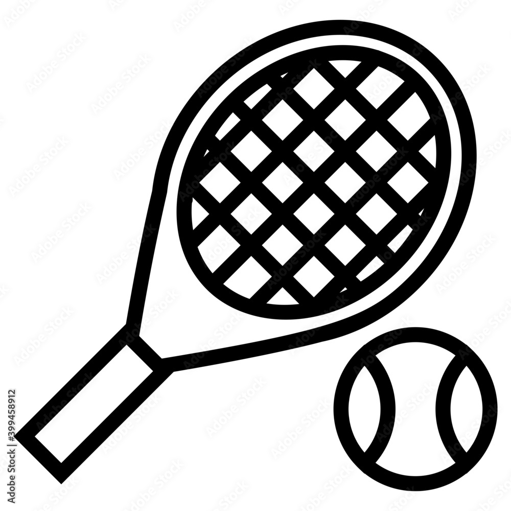 Poster line design of tennis racket icon.