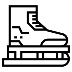 line design of ice skating shoes