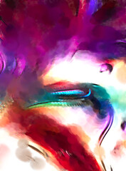 Rough brushstrokes on abstract background. Brush painting. Color strokes of paint. Unique wall art. Modern art on canvas. Colorful contemporary artwork.