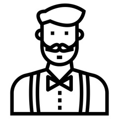 Hippie icon in line vector 