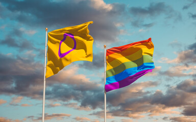 Intersex Pride and LGBT Flags