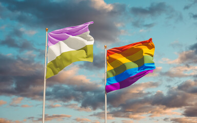 Genderqueer Pride and LGBT Flags