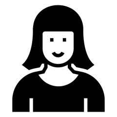 Sport girl avatar in glyph design