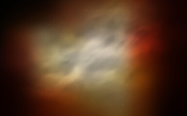 Dark Orange vector texture with milky way stars. Space stars on blurred abstract background with gradient. Template for cosmic backgrounds.