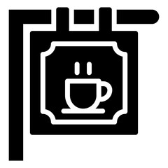 Coffee sign in glyph vector 