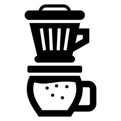 Coffee drip tool in glyph icon 