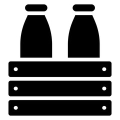 Bottle crate in glyph vector 