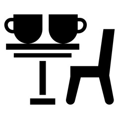 Coffee break in glyph design vector 