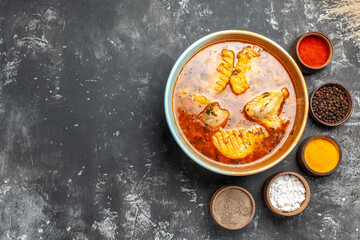 Easy large family meal with chicken and spices set