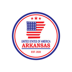 Arkansas Map Vector , Country Logo