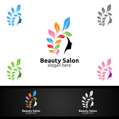 Natural Salon Fashion Logo for Beauty Hairstylist, Cosmetics, or Boutique