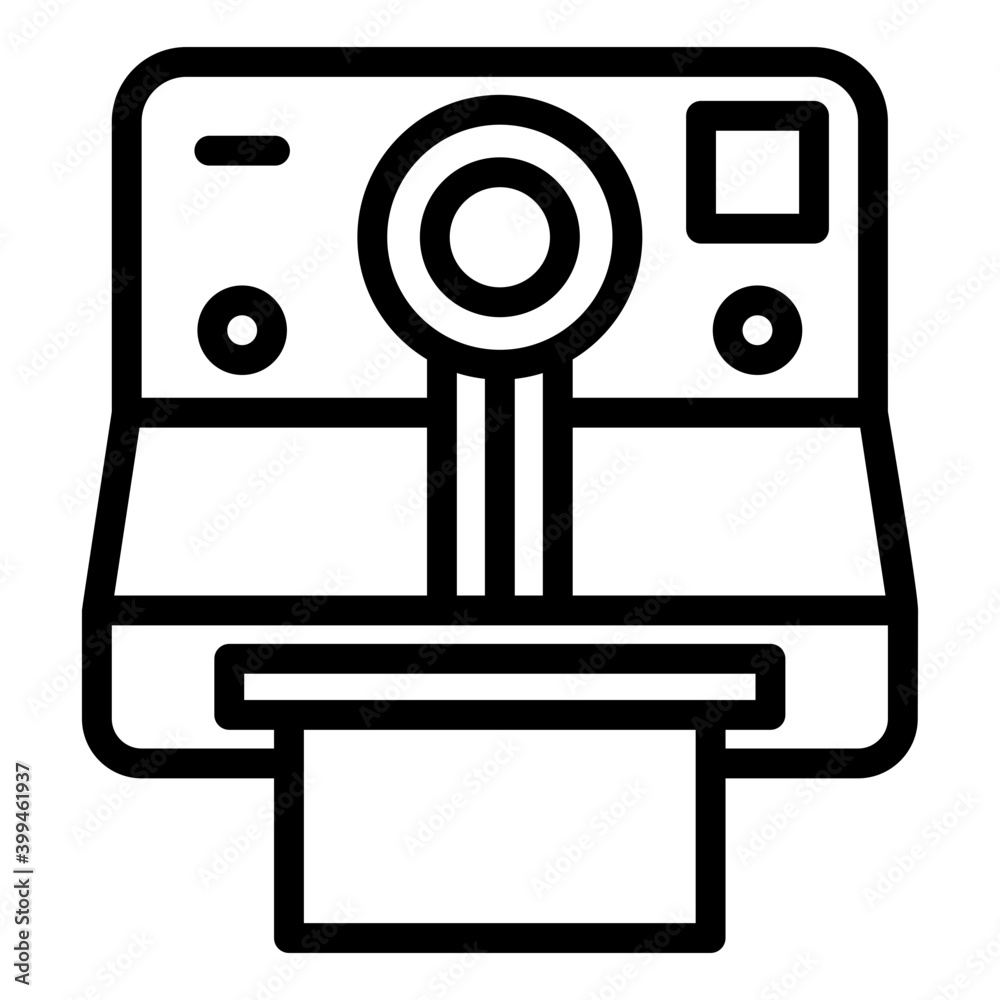 Canvas Prints instant camera vector in line design