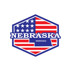 Nebraska Map Vector , Country Logo