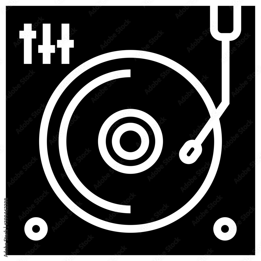 Wall mural Electronic audio turntable vector design 