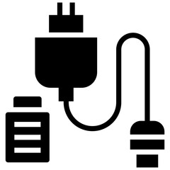 Solid charging cable vector design 