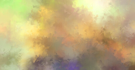 2D illustration of colorful brush strokes. Decorative texture painting. Vibrant paint pattern backdrop.