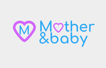Mother and baby logo. Motherhood logotype