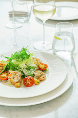 salad with shrimps and vegetables
