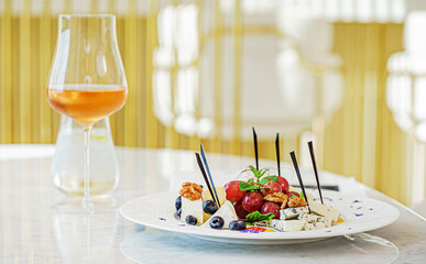 cheese plate on the catering table