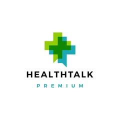 health talk chat bubble logo vector icon illustration