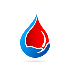 hand droplet with blood vector