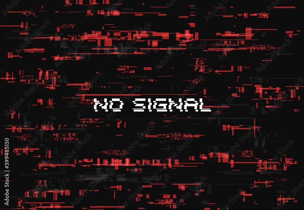 Aufkleber glitch effect no signal page, abstract background